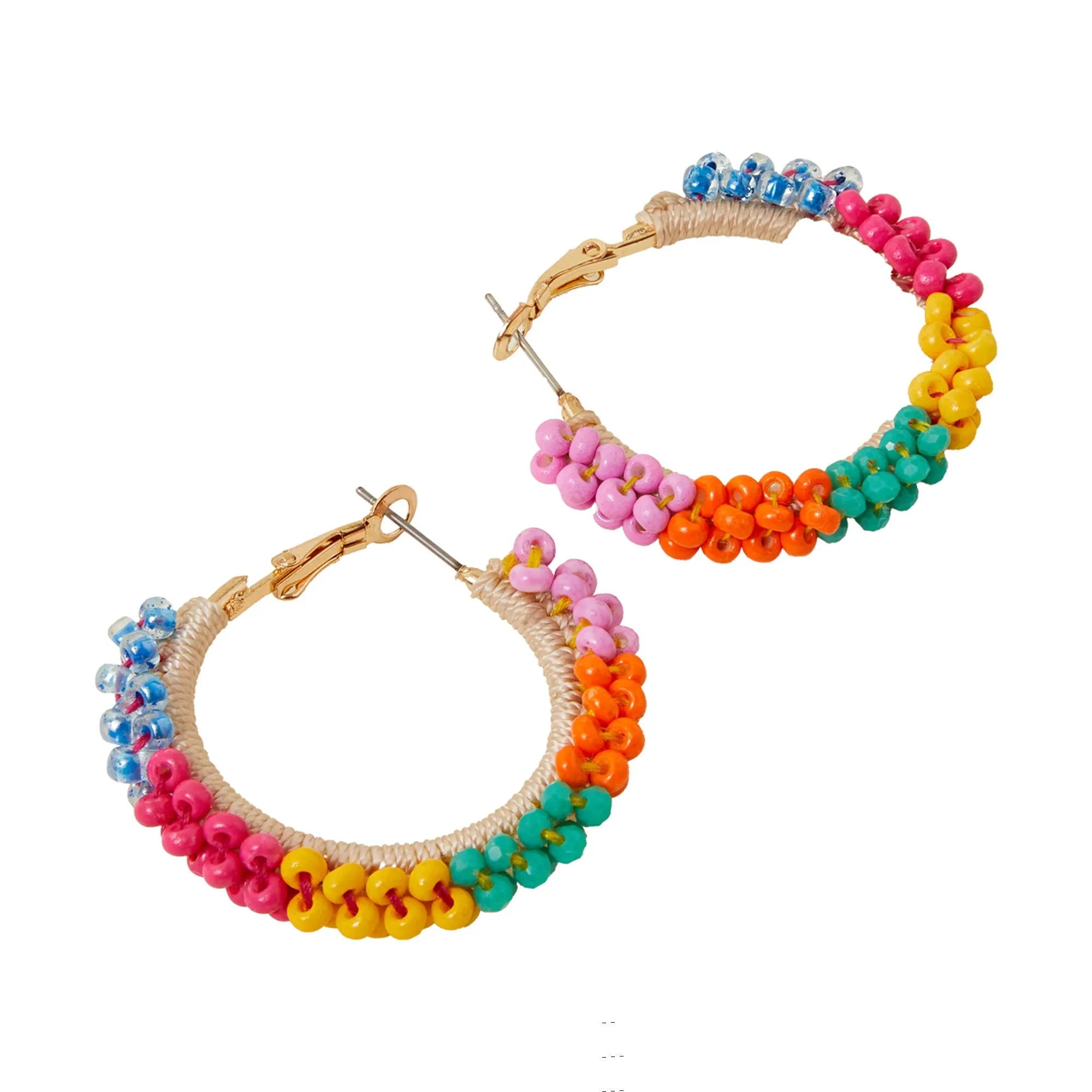 Accessorize London Women's Multi Bright Beaded Hoop Earrings
