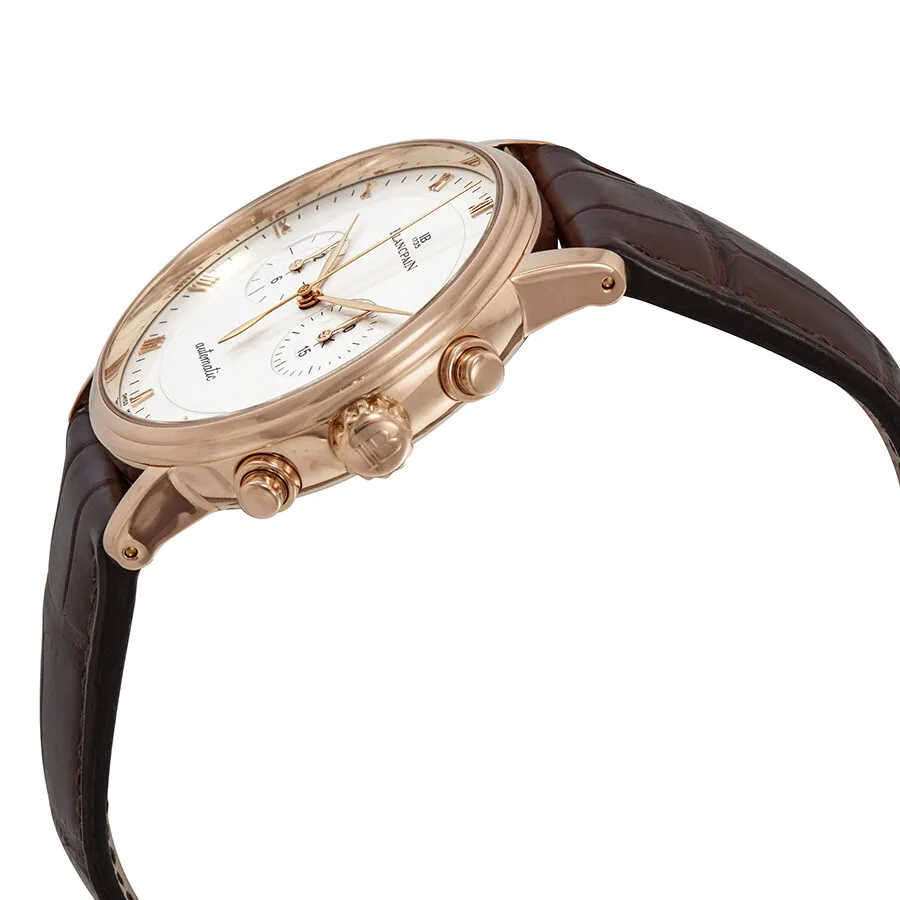 Blancpain Villeret 18kt Rose Gold Chronograph Automatic Silver Dial Men's Watch 4082-3642-55