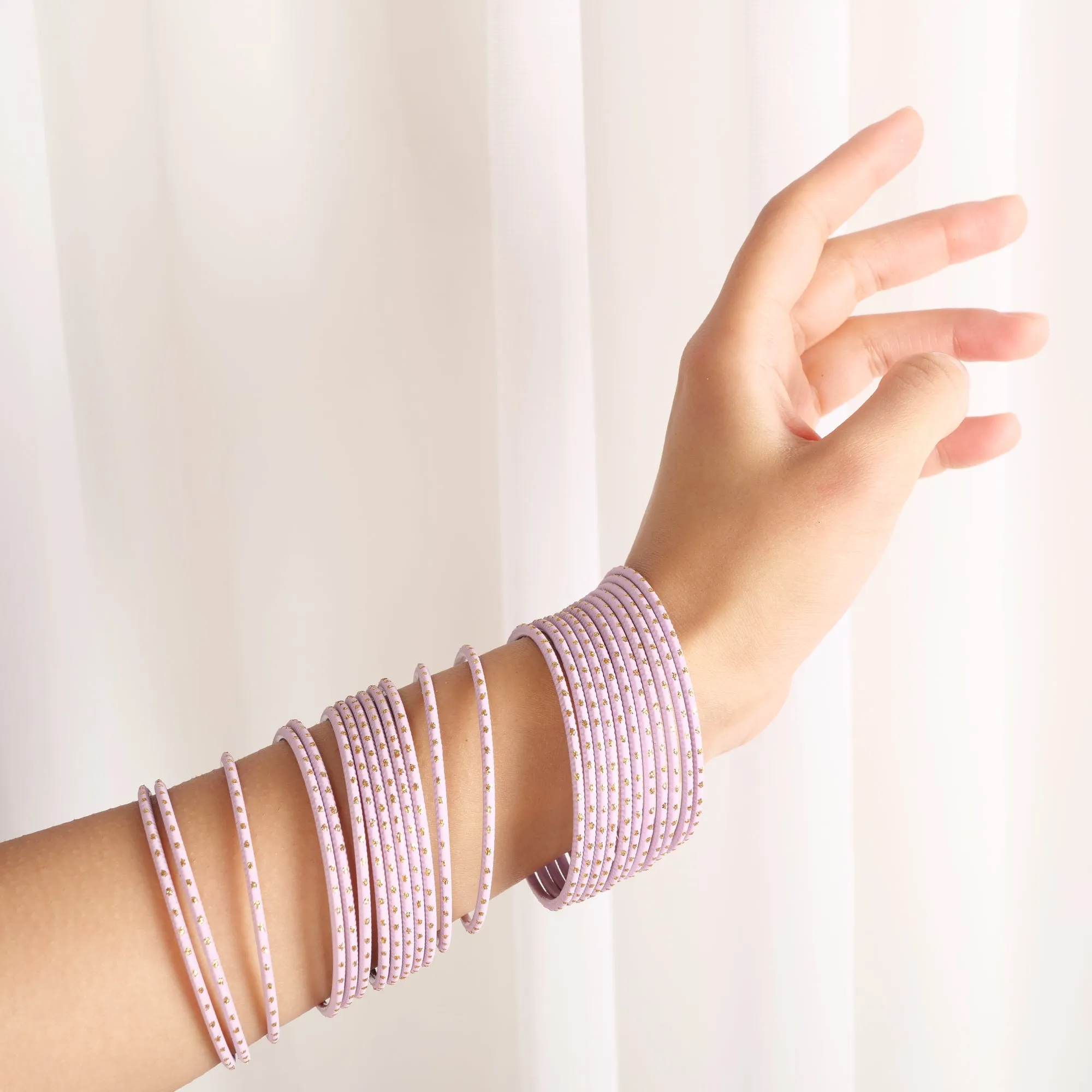 Blush Pink Gold Dot Bangles