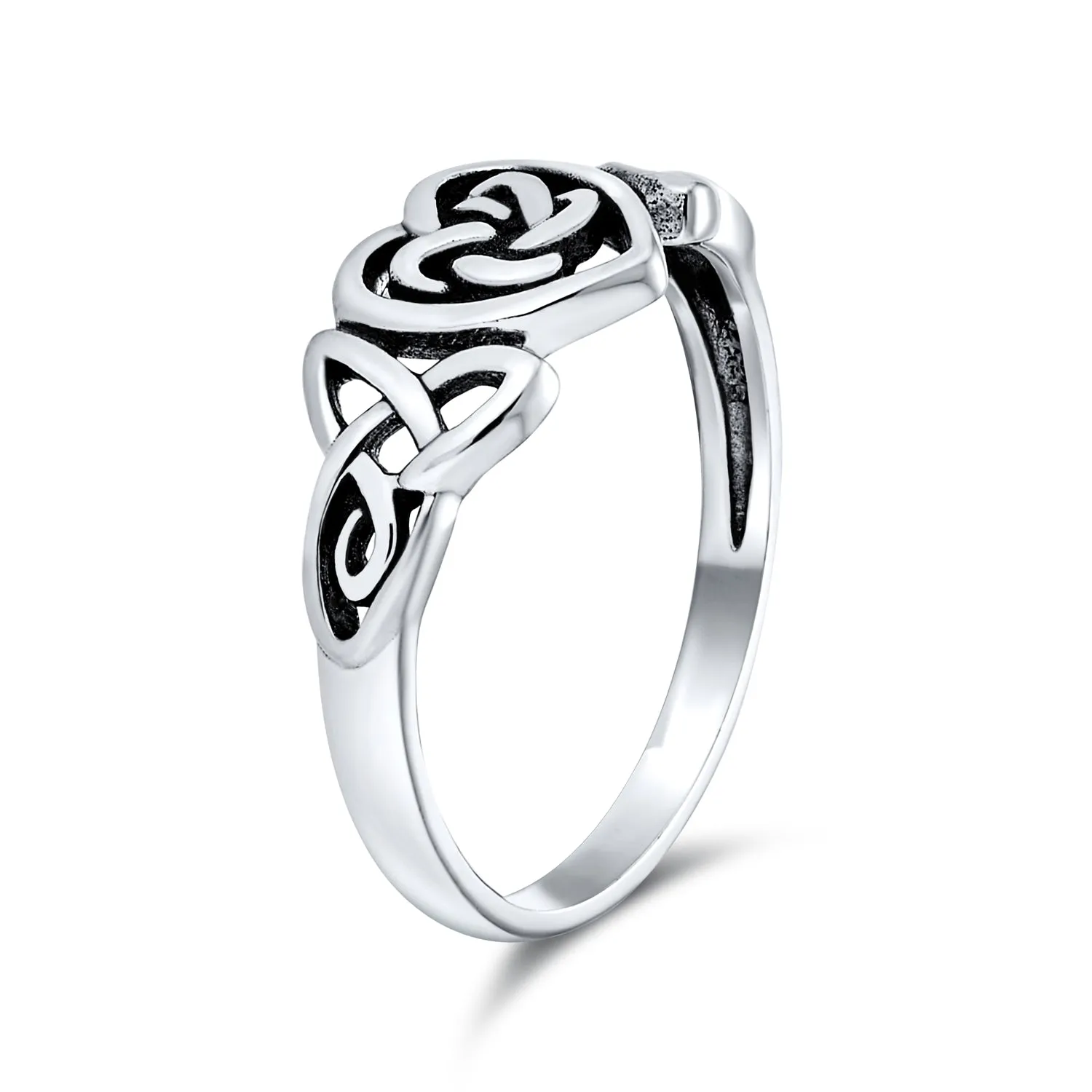 Dainty Celtic Love Knots Silver Ring for Best Friends Infinity Heart Design