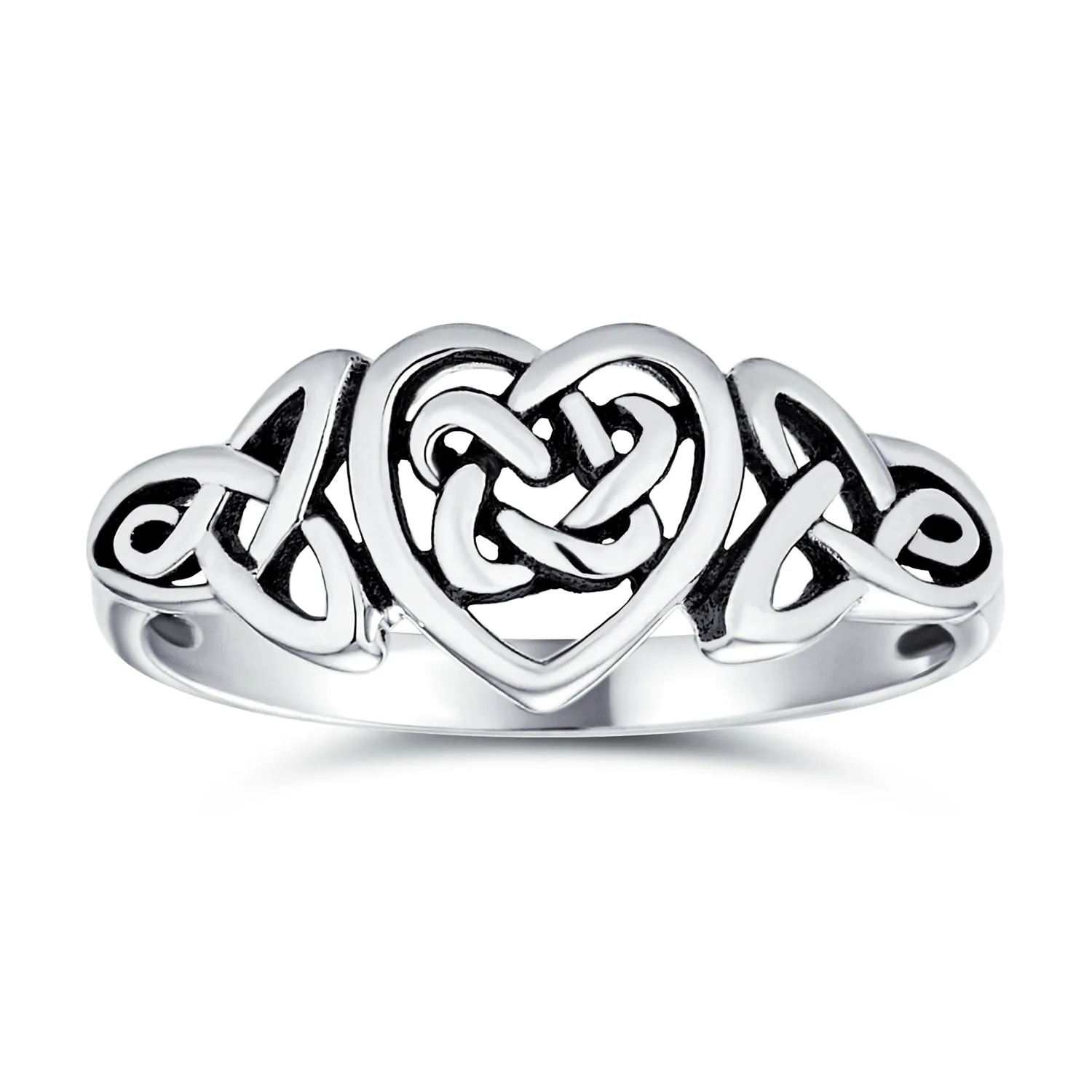 Dainty Celtic Love Knots Silver Ring for Best Friends Infinity Heart Design