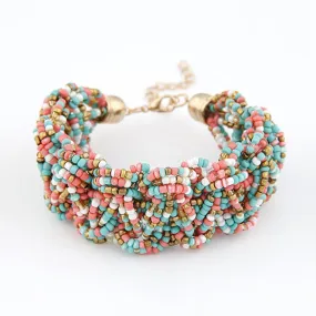 Fashion Bohemia Retro Bracelet For Women Pure Handmade Bead Multicolor Charm Vintage Cuff Bracelets & Bangles Fine Jewelry