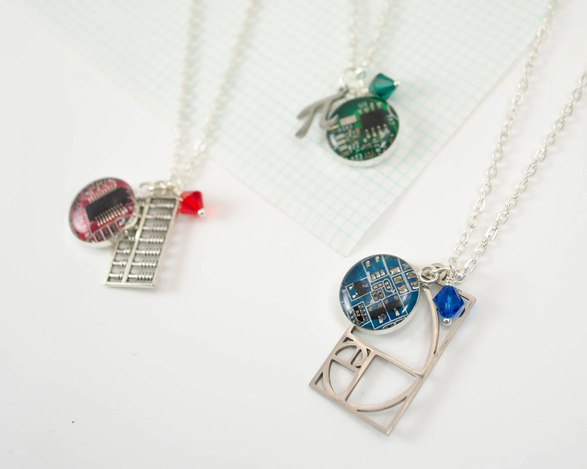 Math Charm Necklaces