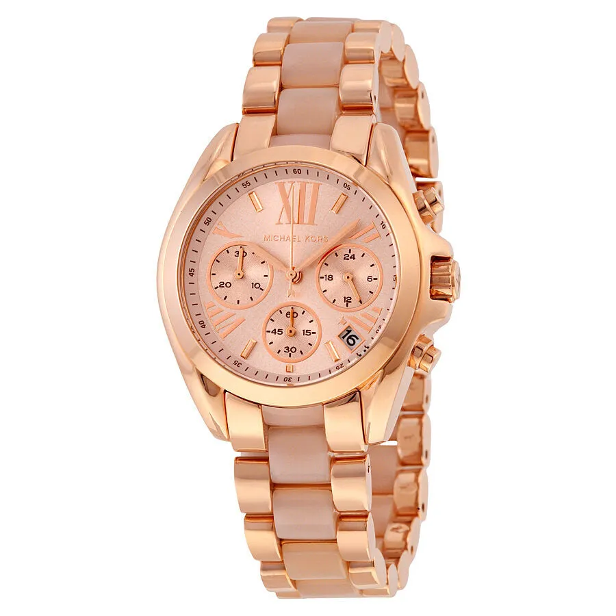 Michael Kors Bradshaw Mini Chronograph Rose Dial Ladies Watch MK6066