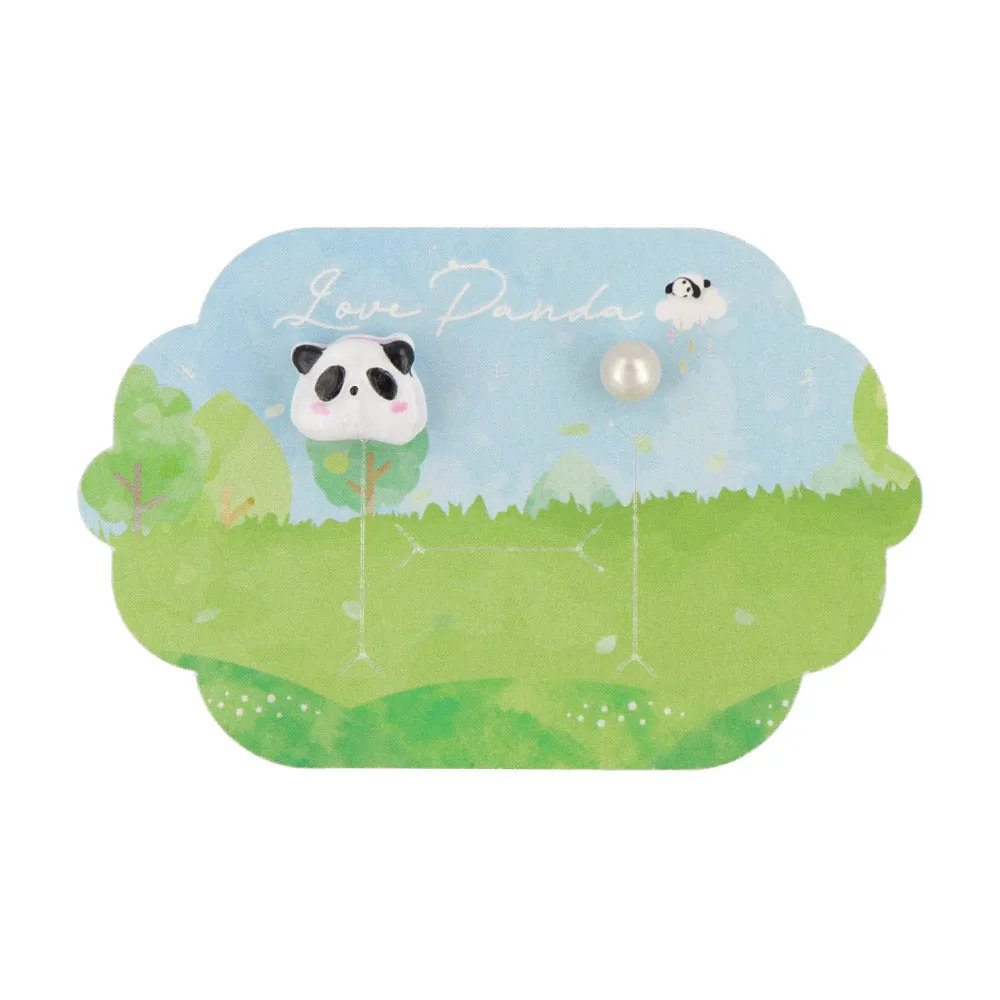 Puffy Panda Asymmetrical Studs