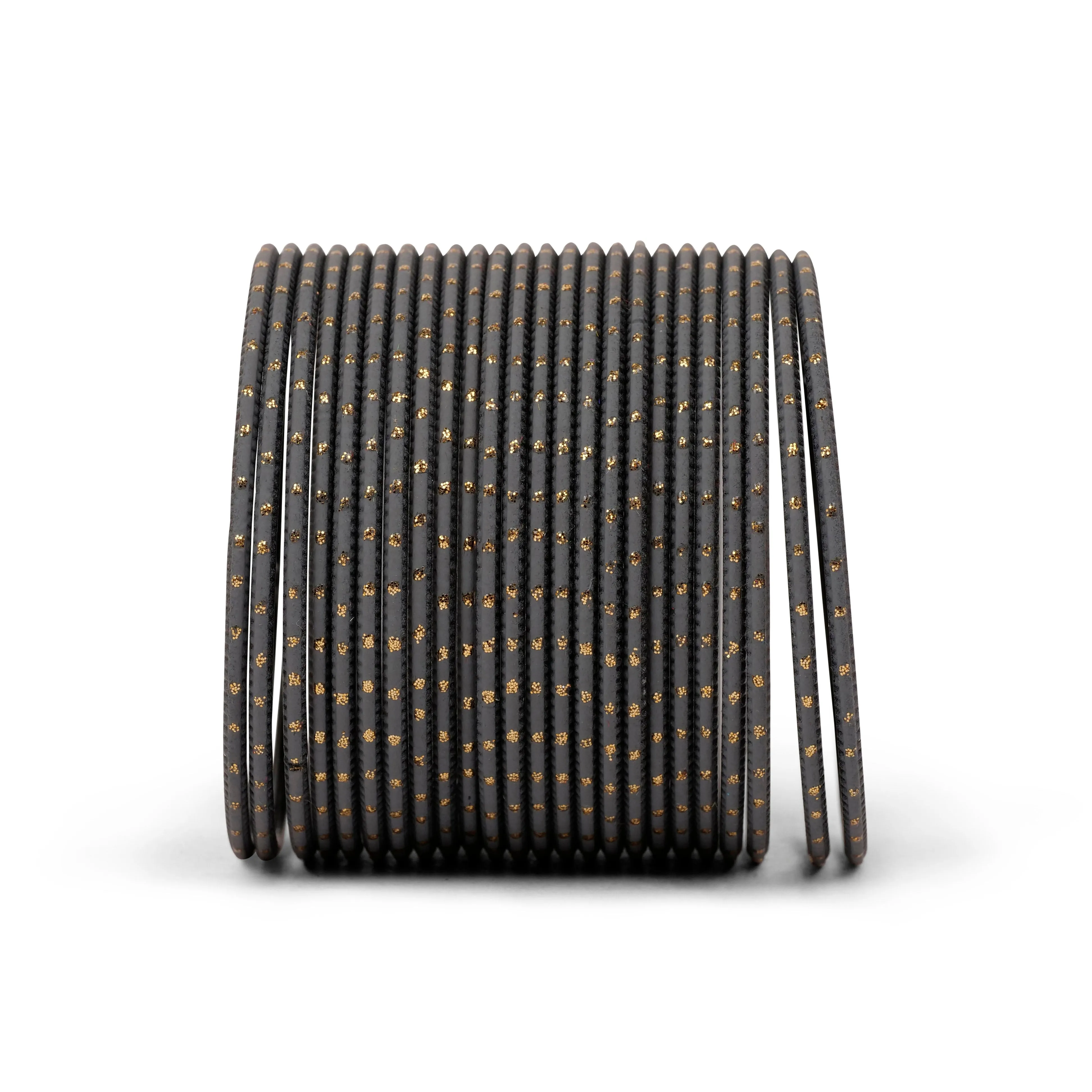 Smokey Grey Gold Dot Bangles